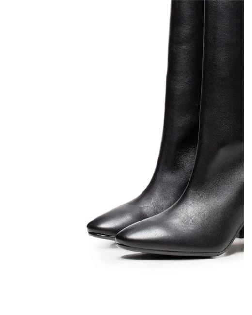 Poche Paris Black Over-The-Knee Leather Boots