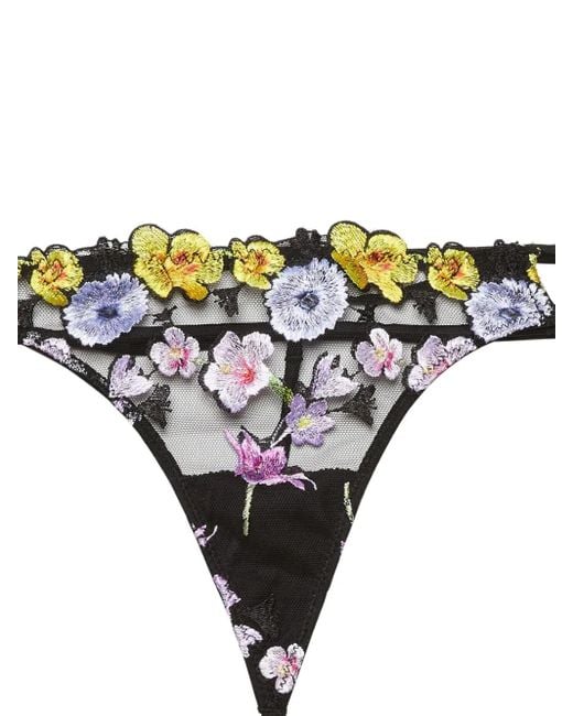Fleur du Mal Black Eden G-String Thong