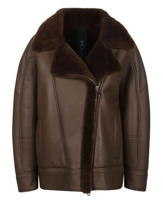 Blancha ムートン ジャケット Brown