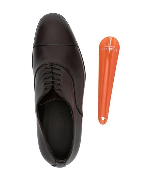 Scarosso Brown Salvatore Leather Oxford Shoes for men