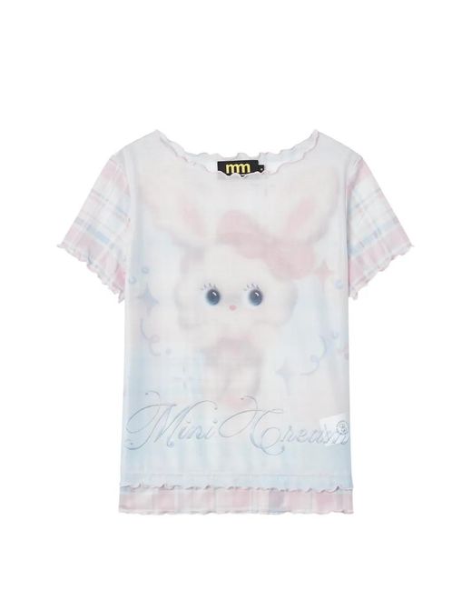 Mini Cream White Graphic-Print Cotton T-Shirt