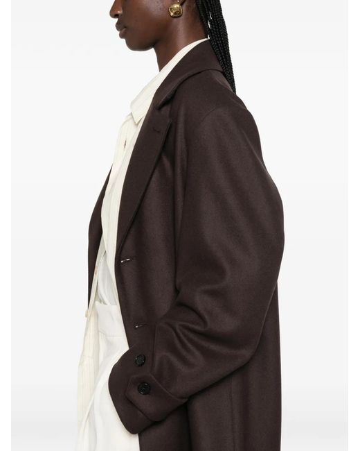 Barena Brown Button-Up Notched-Lapels Coat