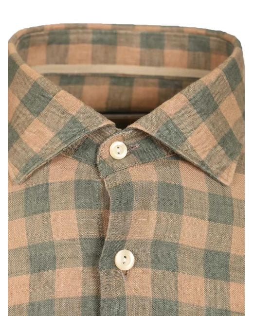 Al Duca D'aosta Natural Gingham-Check Shirt for men