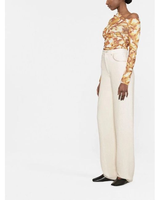 Nanushka White Hose Mit Geradem Bein