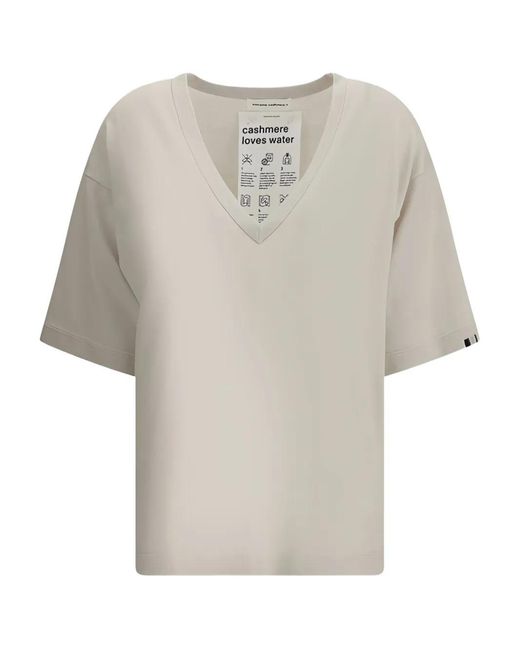 Extreme Cashmere White Nº406 V-Neck Oversized T-Shirt