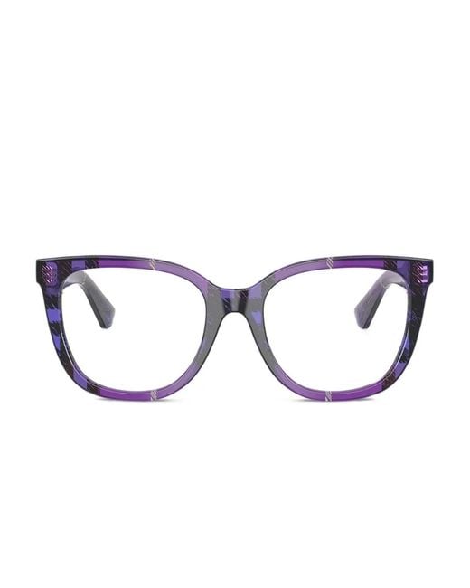 Burberry Purple Check-Pattern Glasses