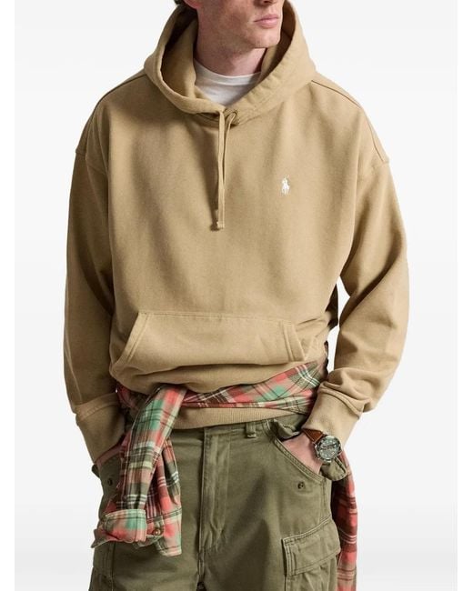 Polo Ralph Lauren Natural Pony-Embroidered Logo-Print Hoodie for men