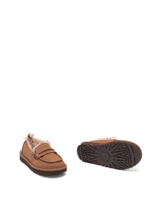 Ugg Brown Ellis Shearling-Trim Loafers