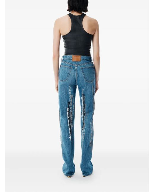 Alexander Wang Blue Logo-Print Jeans