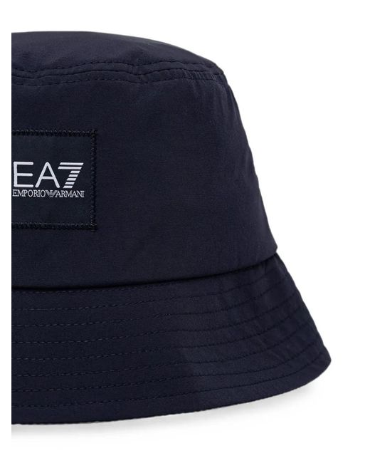 EA7 Blue Logo-Patch Bucket Hat
