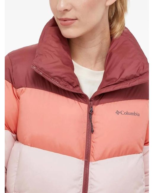 Columbia Red Logo-Print Puffer Jacket