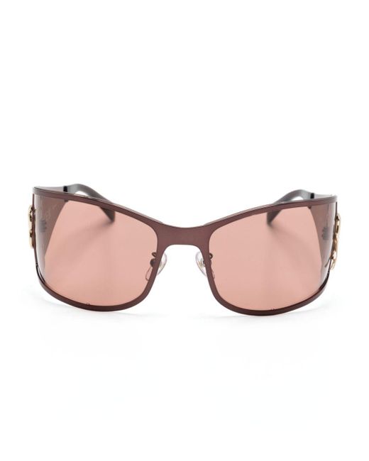 Blumarine Pink Wraparound-frame Sunglasses