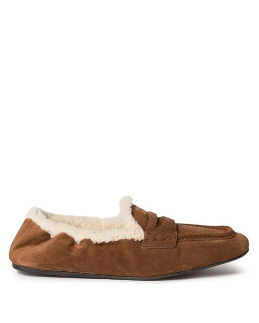 Miu Miu Brown Loafer aus Wildleder