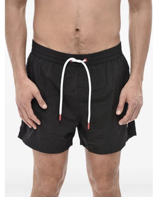 DIESEL Black Bmbx-Nico Logo-Patch Swim Shorts for men