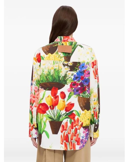 Chemise À Fleurs MSGM en coloris White