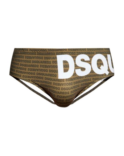 メンズ DSquared² ロゴ ブリーフ水着 Natural