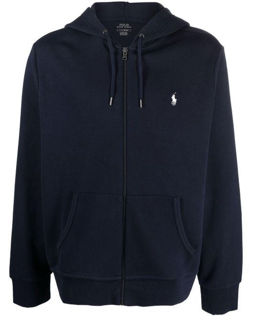 Polo Ralph Lauren Cotton Polo Zip-up Hoodie in Blue for Men | Lyst