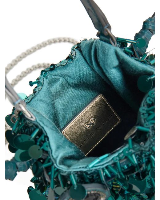 Anya Hindmarch Green Sequin Beetle Tote Bag