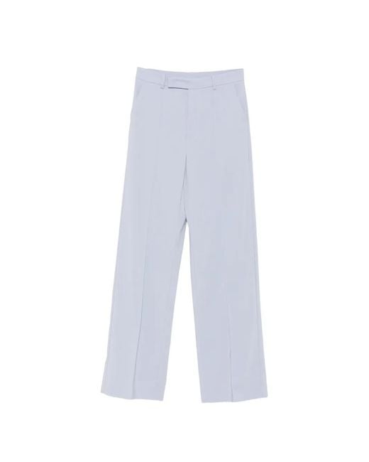 Patrizia Pepe White Pressed-Crease Palazzo Pants