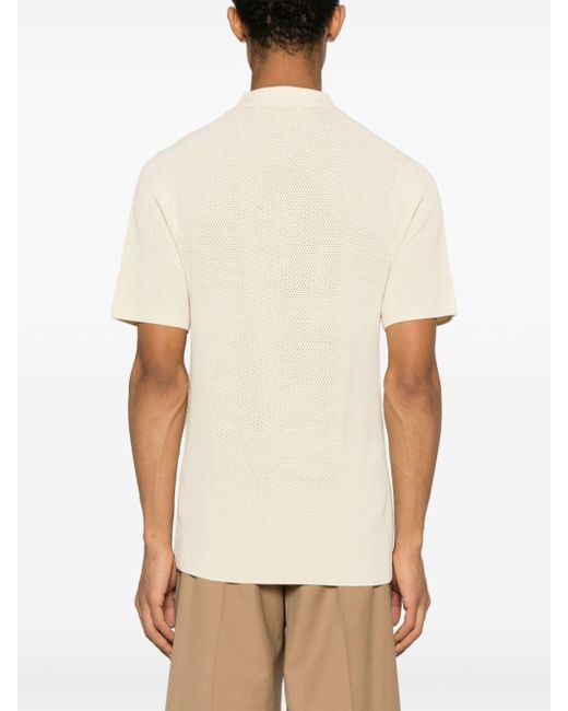 Sandro Natural Waffle-knit Polo Shirt for men
