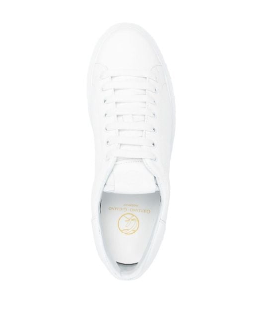 Giuliano Galiano White Lace-up Calf-leather Sneakers for men