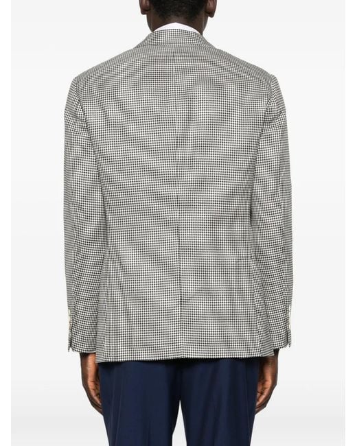 Brunello Cucinelli Gray Houndstooth Blazer for men
