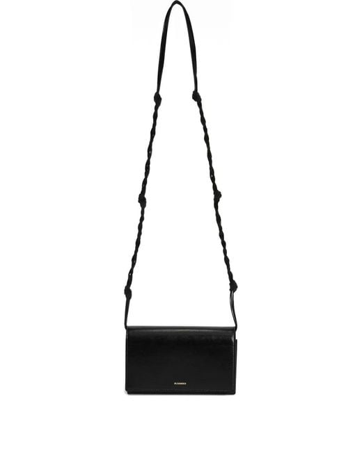 Jil Sander Black Tangle Leather Mini Bag