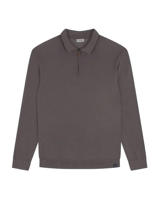 Paul & Shark Gray Zipped Polo Shirt for men