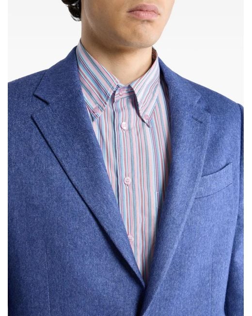 Etro Blue Long-Sleeves Blazer for men