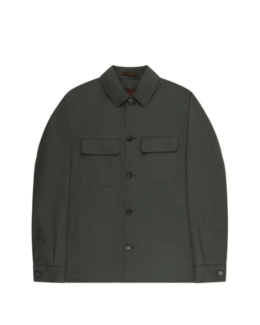 Incotex Green Cotton Overshirt for men