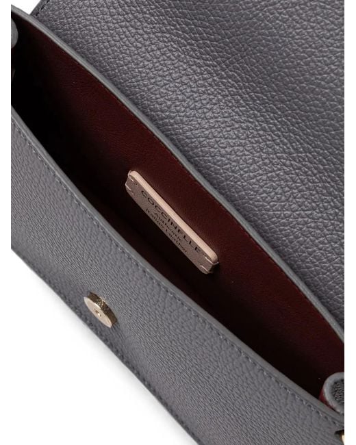 Coccinelle Gray Mini C-Me Grained Leather Shoulder Bag