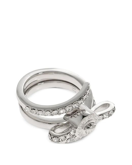 Versace White Medusa-Motif Ring
