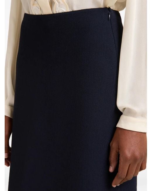 Marni Blue A-Line Crêpe Midi Skirt