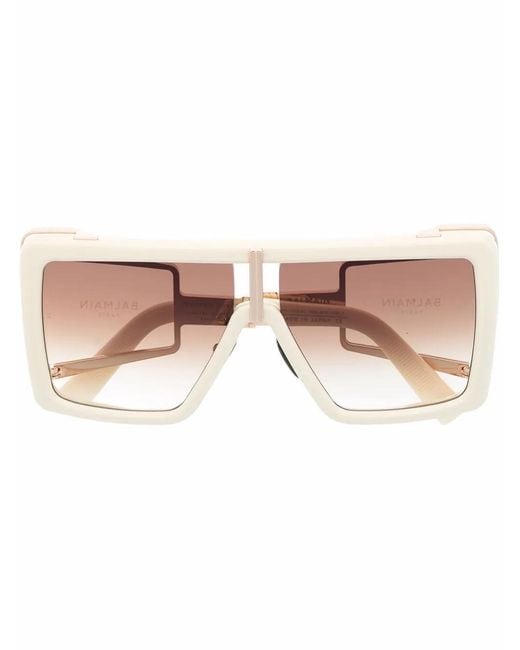 Balmain Pink Square-Frame Sunglasses