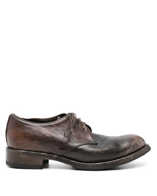 shotof Brown Leather Derby Shoes for men