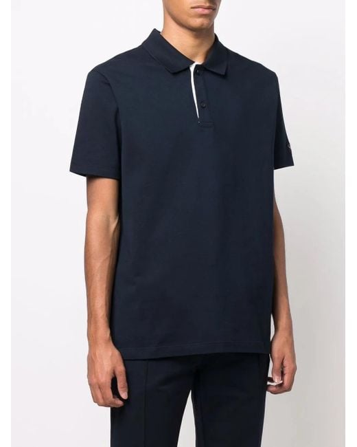 Paul & Shark Blue Logo-Print Short-Sleeved Polo Shirt for men