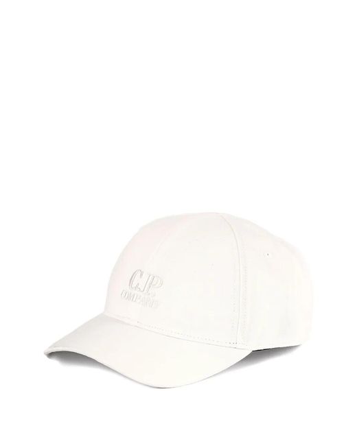 C P Company White Logo-Embroidered Baseball Cap for men