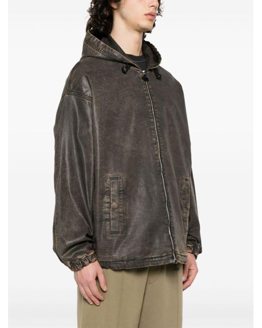 DIESEL D-Wynny-S Track Hooded Jacket in Black for Men | Lyst