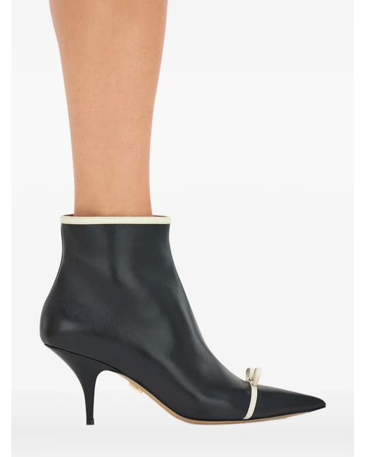 Ferragamo Black 70Mm Pointed-Toe Bow-Detail Ankle Boots
