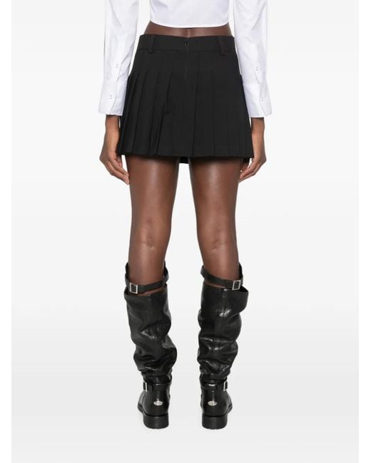 WRSTBHVR Black Nuria Pleated Mini Skirt