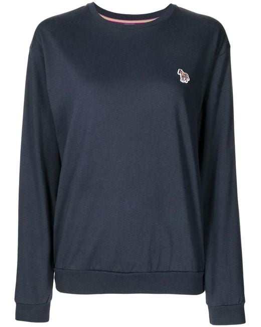 Paul Smith Blue Zebra-Motif Organic-Cotton Sweater