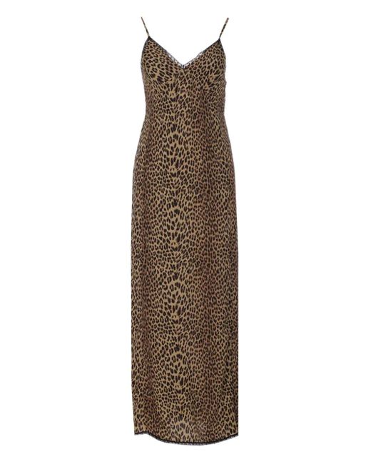Zadig & Voltaire レオパード レーストリムドレス Natural