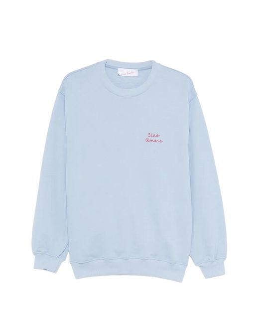 Giada Benincasa Blue Embroidered Sweatshirt