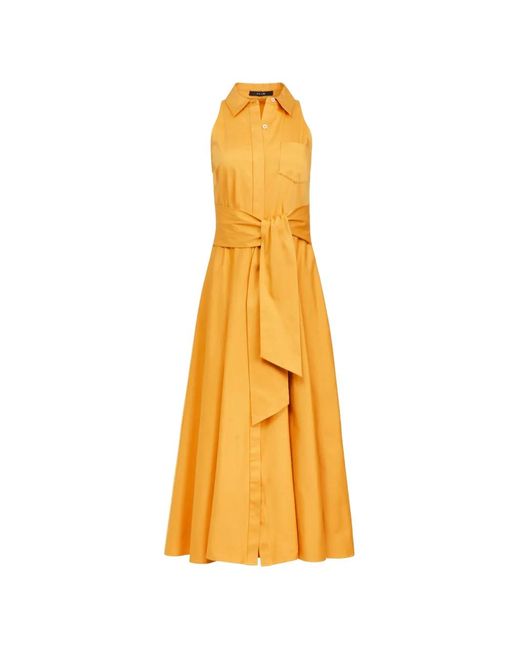 Toccin Metallic Chelsea Tie-Front Shirt Midi Dress