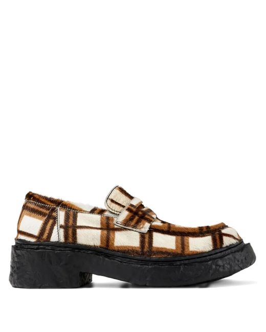 CAMPERLAB Brown Vamonos Checked-Pattern Loafers