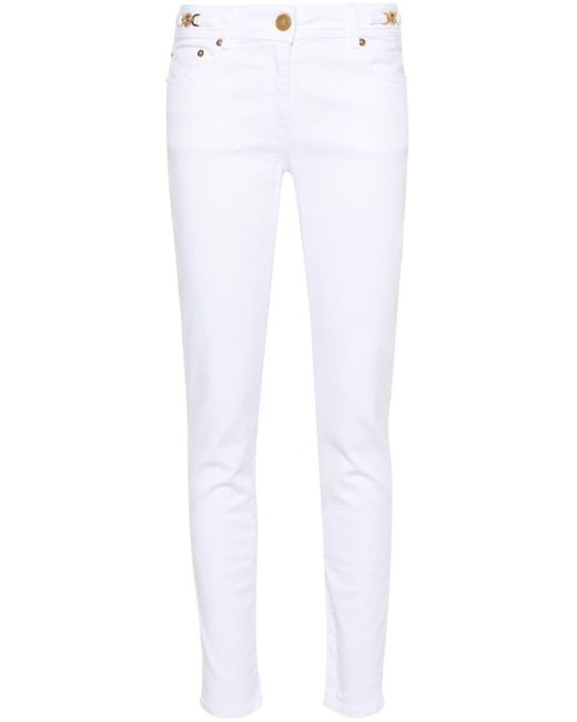 Versace White Medusa-plaque Skinny-leg Jeans