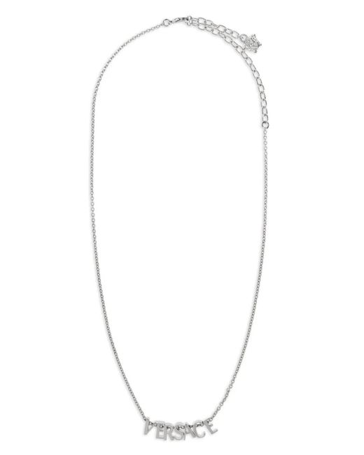 Versace White Collier À Logo Lettre