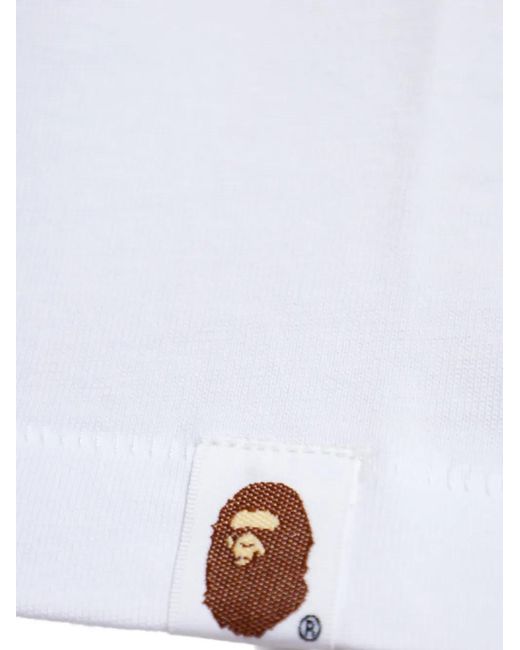A Bathing Ape White Bape Sta Leopard-Print T-Shirt for men