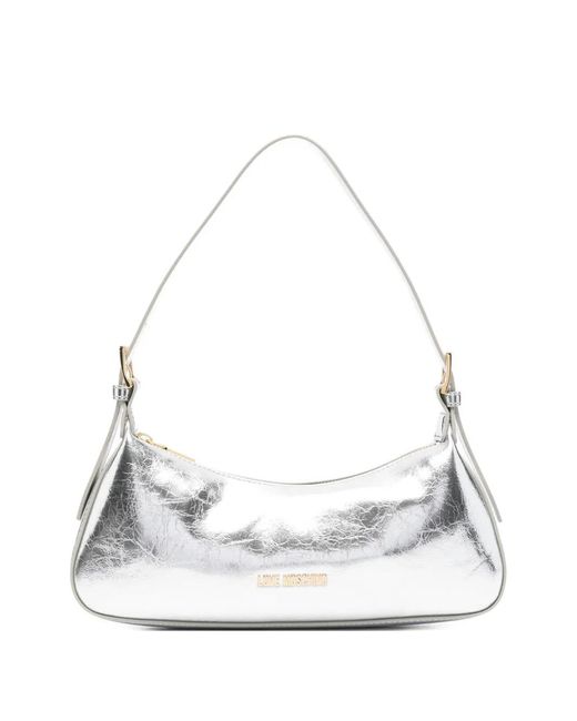 Love Moschino White Logo Detail Shoulder Bag