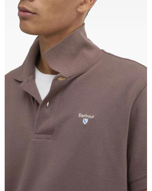 Barbour Brown Sports Short-Sleeved Polo Shirt for men